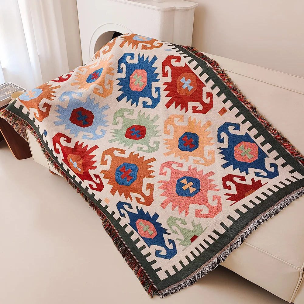 Boho Throw Blanket Fringe - 새로운 소파 담요, 프린지 장식 보헤미안