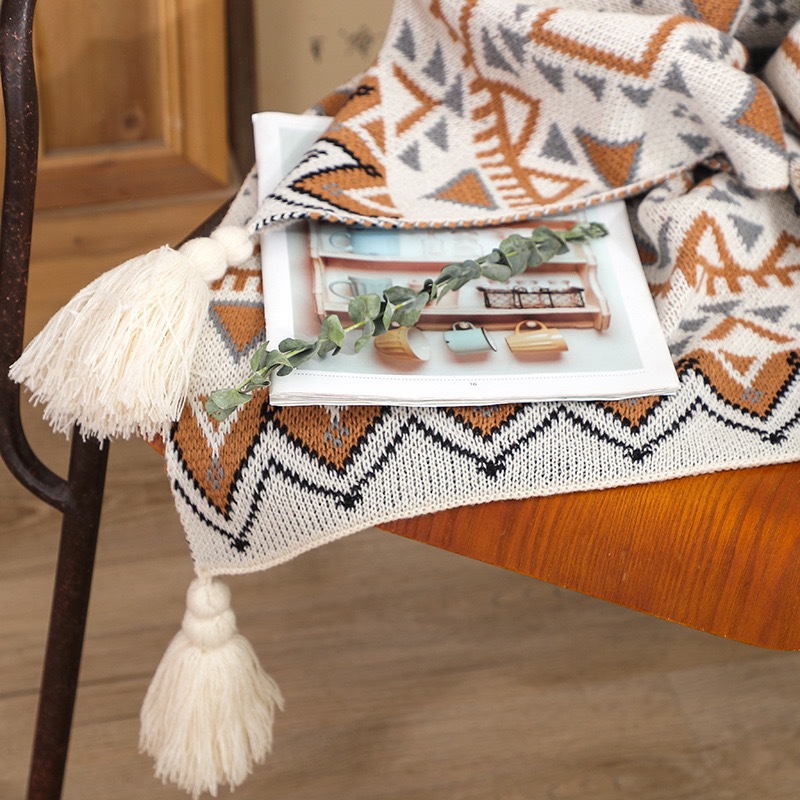 Boho Throw Blanket Fringe - 보헤미안 남서부 스타일 프린지 담요, 사막의
