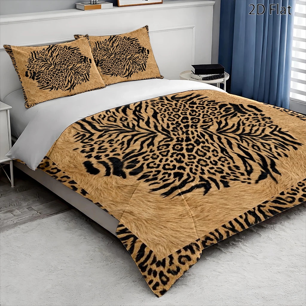 3피스 야생 표범 및 얼룩말 프린트 이불 커버 세트,  - Duvet Cover Sets With Zipper 리뷰 및 가격