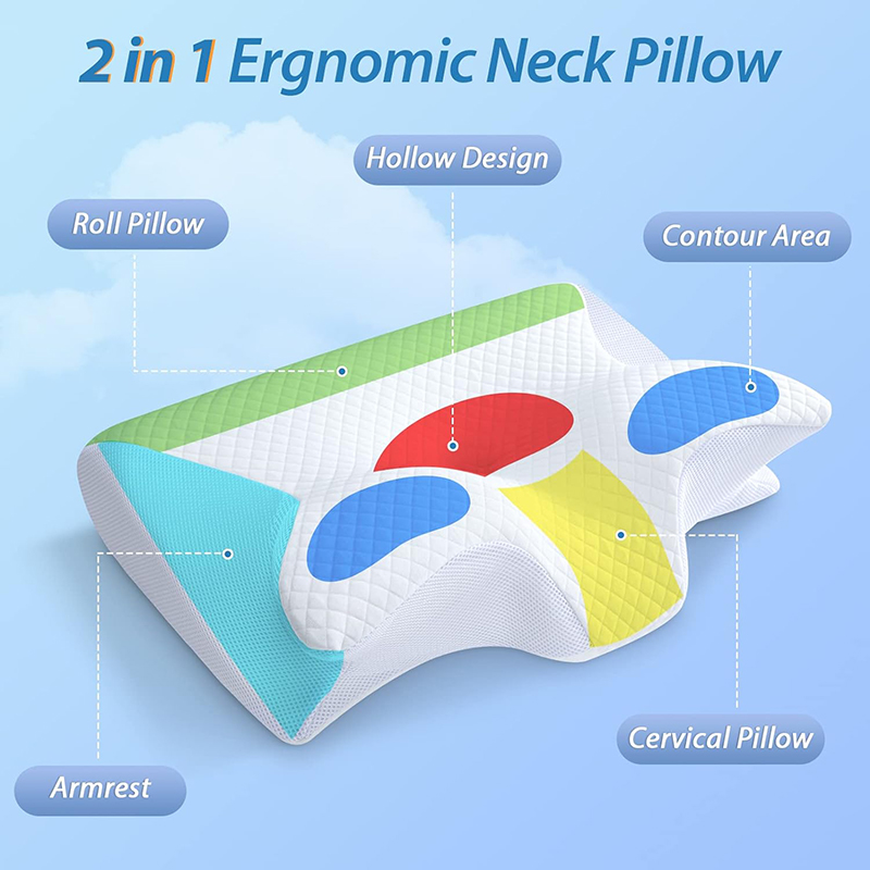 새로운 메모리폼 경추 베개 2 in 1 인체공학적 컨투 - Anti Snore Contour Pillow 리뷰 및 가격