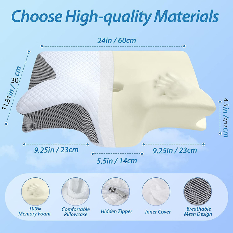 새로운 메모리폼 경추 베개 2 in 1 인체공학적 컨투 - Anti Snore Contour Pillow 리뷰 및 가격