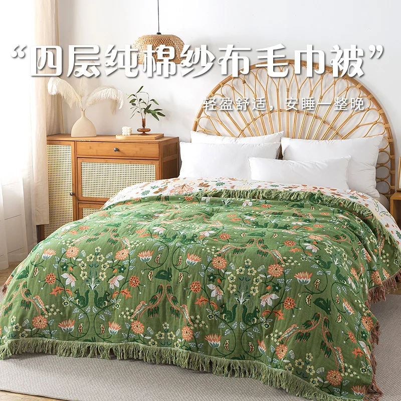 순면 무슬린 직조 태슬 담요 더블 커플 침대 커버릿 퀼 - Muslin Cotton Bedspread 리뷰 및 가격
