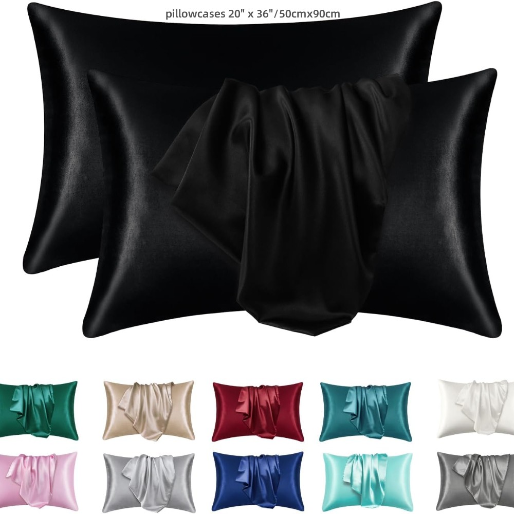 머리카락과 피부를 위한 새틴 베개 커버 2팩, 실크 새 - Satin Silk Pillowcase Hair Skin 리뷰 및 가격