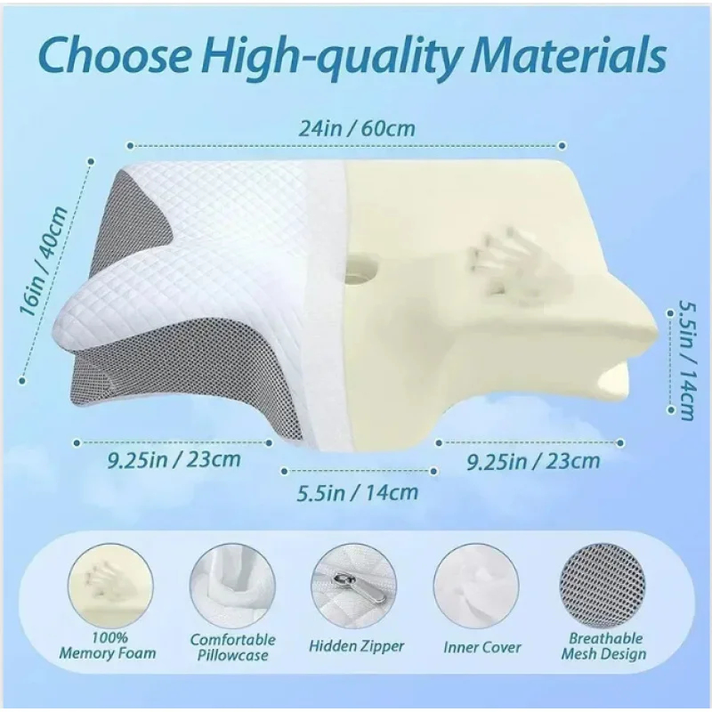 목 통증 완화 메모리폼 경추 베개, 측면, 등, 복부  - Memory Foam Orthopedic Pillow Neck Pain 리뷰 및 가격