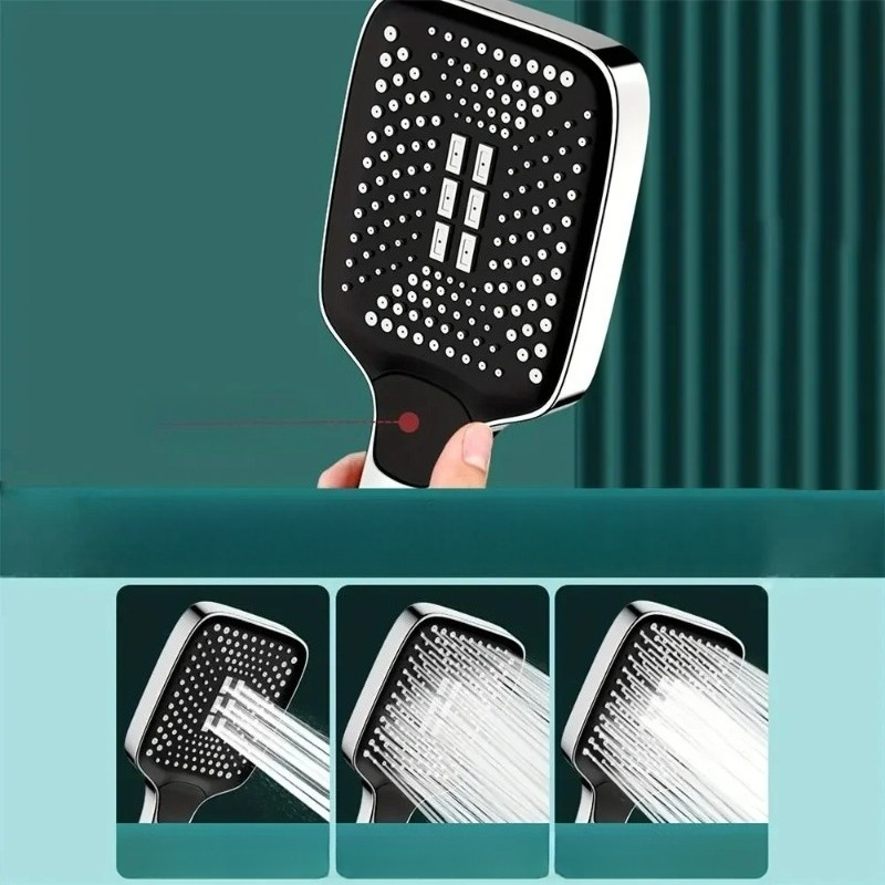 정사각형 손잡이형 샤워 헤드, 3가지 분사 모드, 강력 - High Pressure Shower Head Handheld 리뷰 및 가격