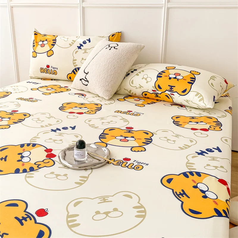 1PC 만화 호랑이 무늬 침대 시트, 귀여운 동물 프린 - Fitted Bed Sheets Deep Pocket 리뷰 및 가격