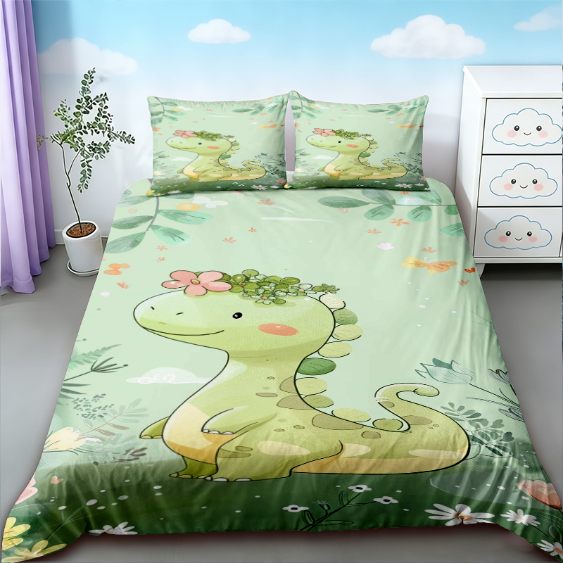 귀여운 공룡 킹 퀸 카와이 만화 야생 공룡 침구 세트  - Bedding 리뷰 및 가격