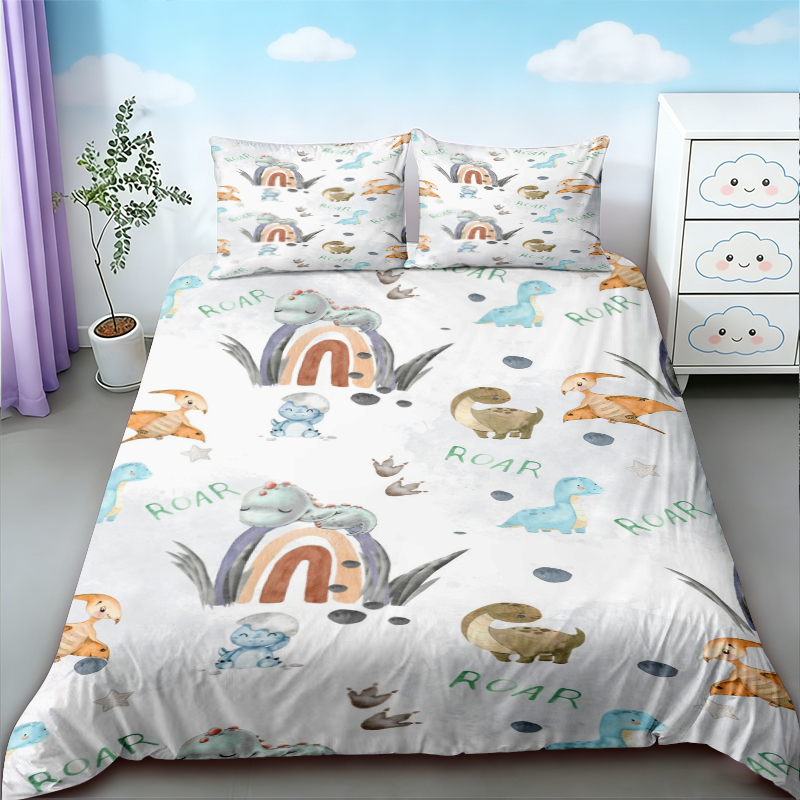 귀여운 공룡 킹 퀸 카와이 만화 야생 공룡 침구 세트  - Bedding 리뷰 및 가격