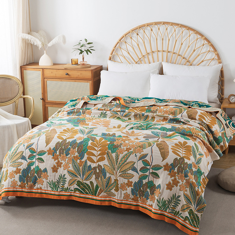 모슬린 거즈 침대보, AB 사이드, 테리 이불 4 겹, - Muslin Cotton Bedspread 리뷰 및 가격