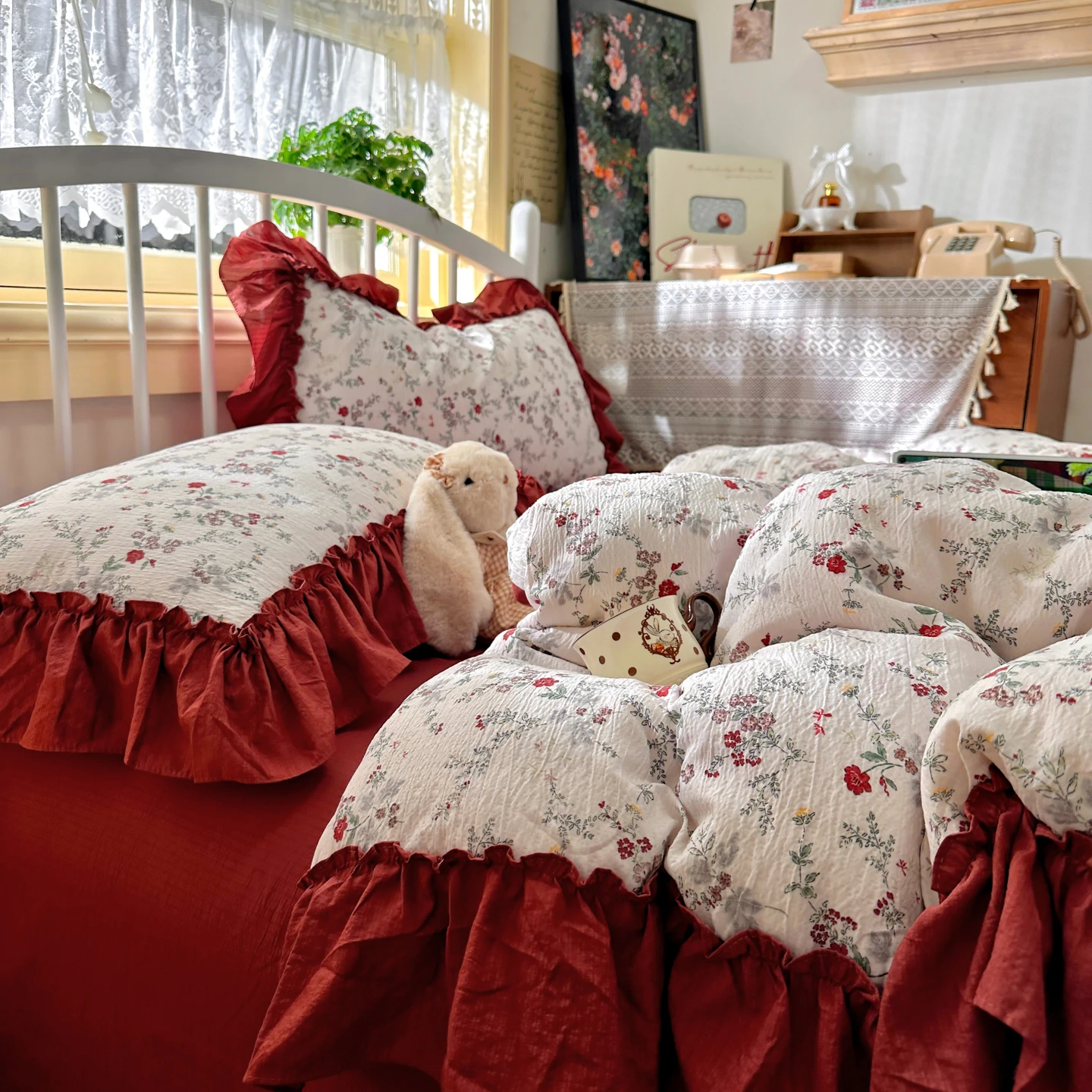 프랑스 빈티지 스타일 침구 세트, 컨트리 스타일 꽃무늬 - Aesthetic Floral Duvet Cover 리뷰 및 가격