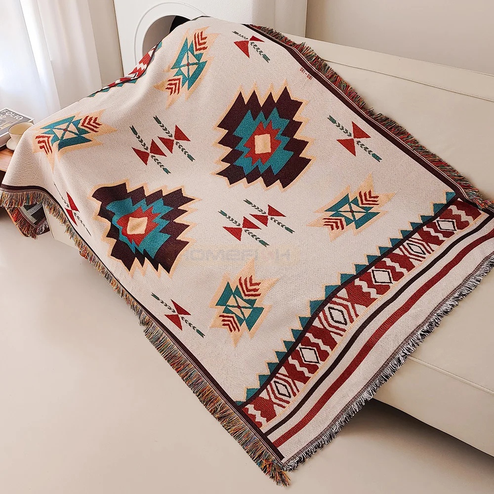 아즈텍 블랭킷 오버사이즈 보헤미안 스타일 플로럴 블랭킷 - Boho Throw Blanket Fringe 리뷰 및 가격