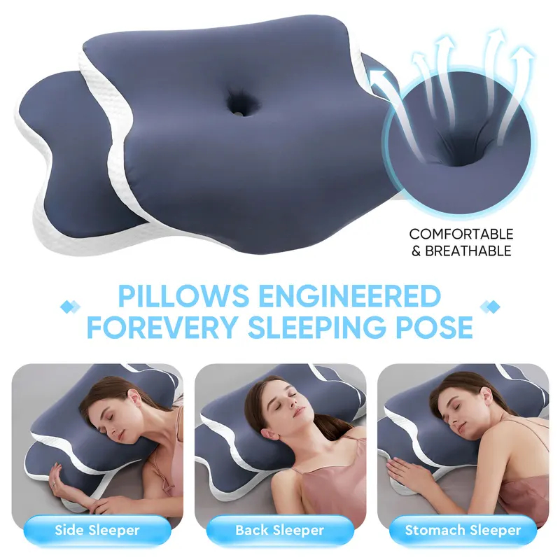 메모리폼 베개 경추 베개 목 통증 완화 컨투어 인체공학 - Memory Foam Orthopedic Pillow Neck Pain 리뷰 및 가격