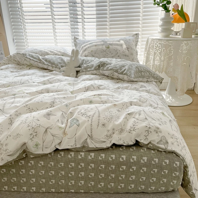 3개 100% 면 이불 커버 세트(1개 이불 커버 +  - Aesthetic Floral Duvet Cover 리뷰 및 가격