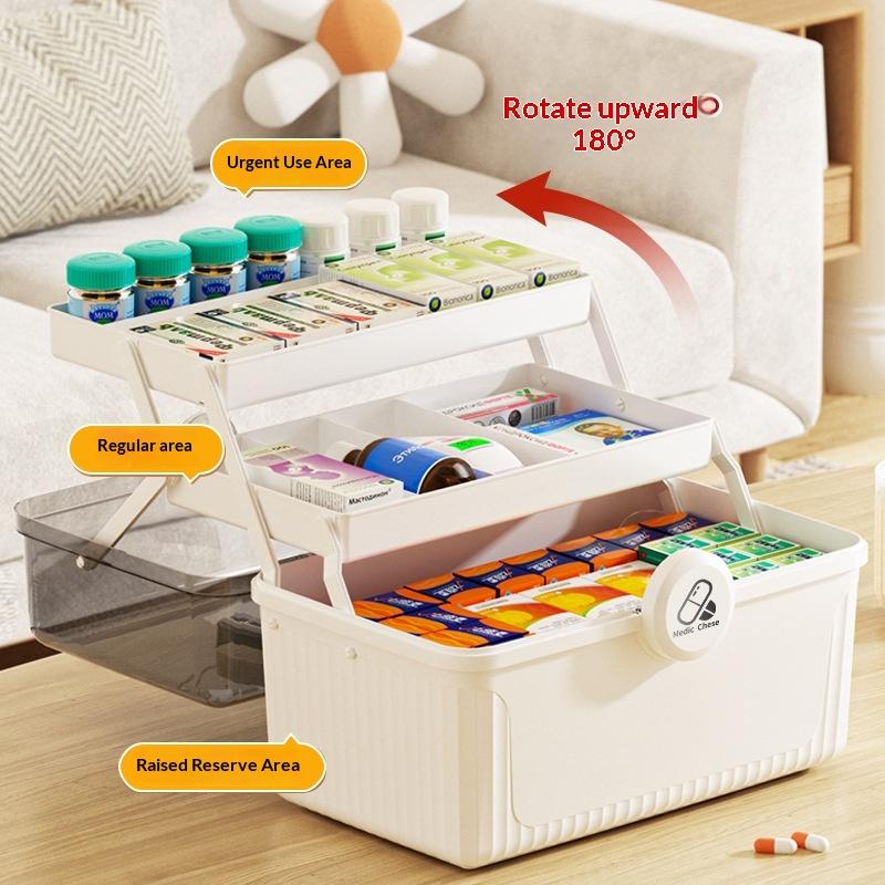 3단 접이식 의약품 정리함 공간 절약형 다중 수납칸 가 - Storage & Organization 리뷰 및 가격