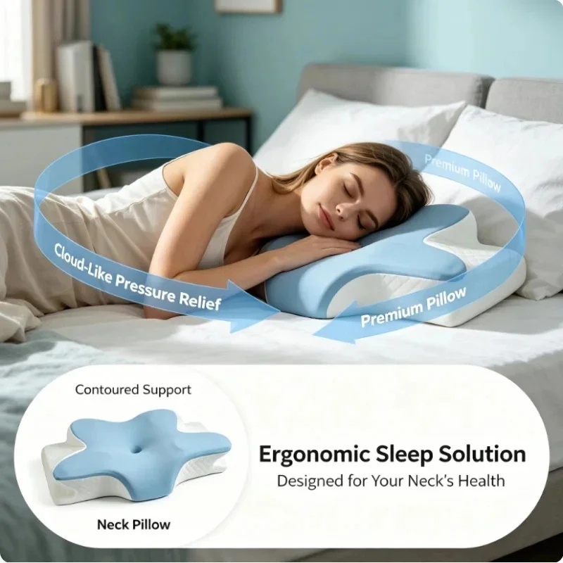 통기성 있는 쿨링 메모리폼 경추 베개 여름용 정형외과  - Memory Foam Orthopedic Pillow Neck Pain 리뷰 및 가격