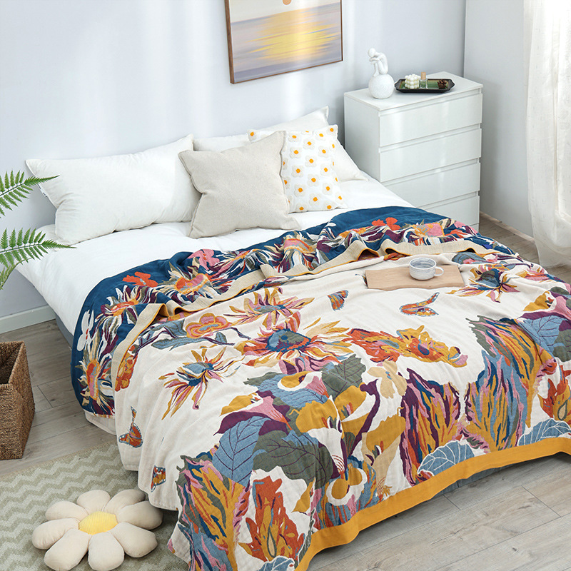 침대 소파 담요 모슬린 거즈 던지기 수건, 싱글 더블  - Muslin Cotton Bedspread 리뷰 및 가격