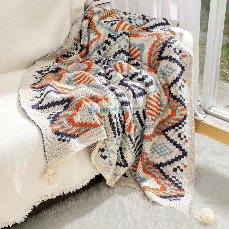 보헤미안 남서부 스타일 프린지 담요, 사막의 태양빛,  - Boho Throw Blanket Fringe 리뷰 및 가격