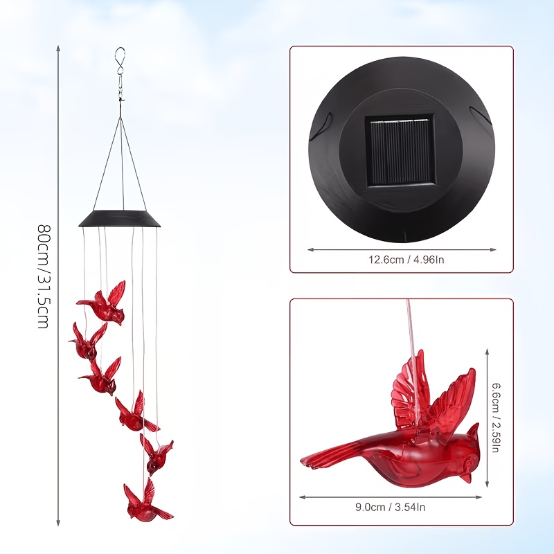 태양광 발전 불꽃새 모양 바람차임등, 방수 디자인과 생 - Lighting 리뷰 및 가격