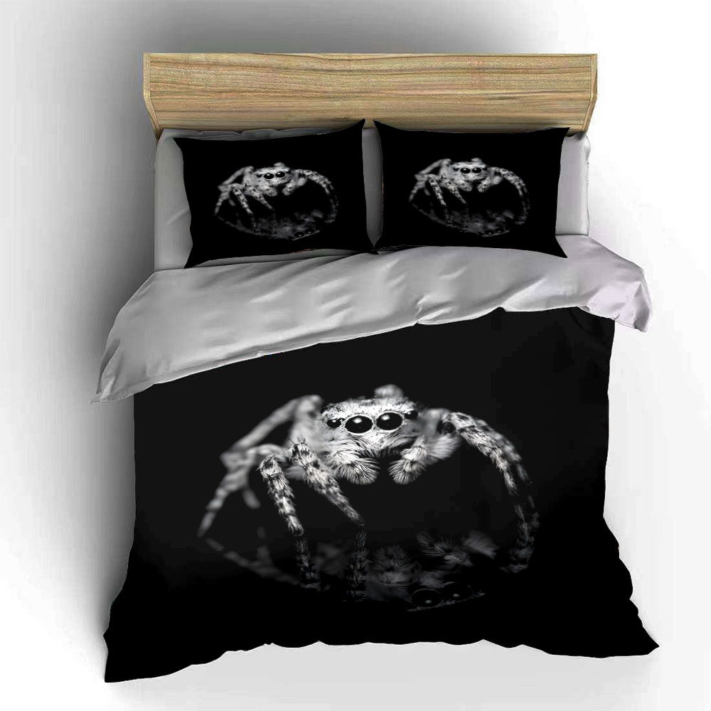 점프 스파이더 흑백 다크 스타일 패턴 이불 커버 세트  - Duvet Cover Sets With Zipper 리뷰 및 가격